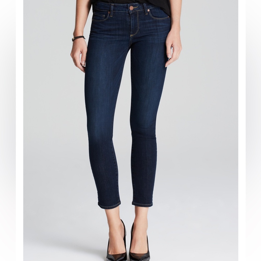 PAIGE Skinny Peg Jeans Dark Wash Mid Rise Stretch Denim Women’s 28